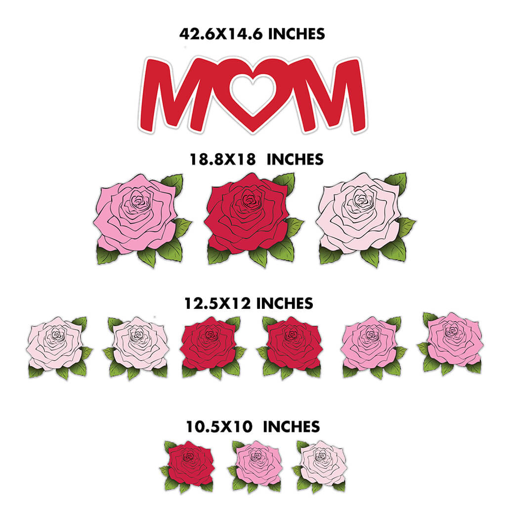 Happy Mother's Day Yard Card - Mom, Roses decoration