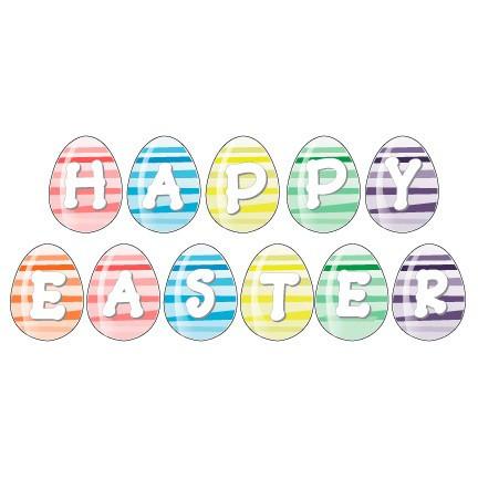Easter Yard Decoration - Happy Easter Eggs (22 short Stakes)