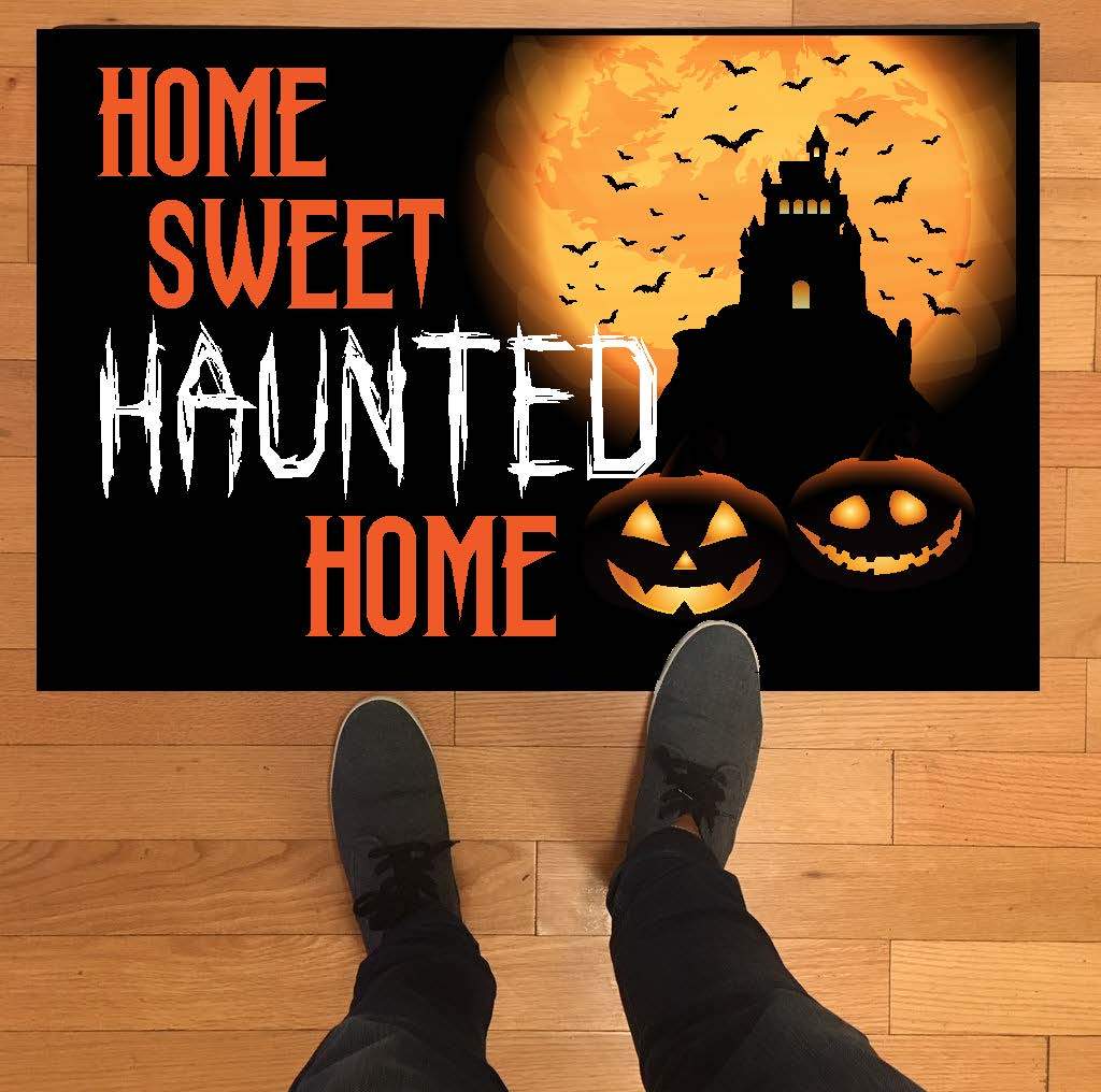 home sweet haunted home doormat