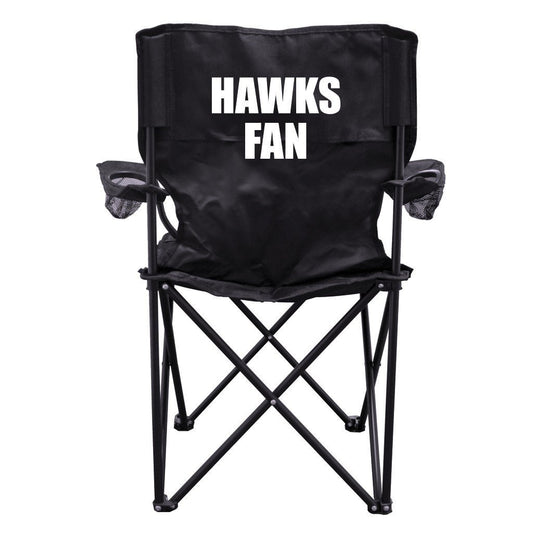 Hawks Fan Black Folding Camping Chair with Carry Bag