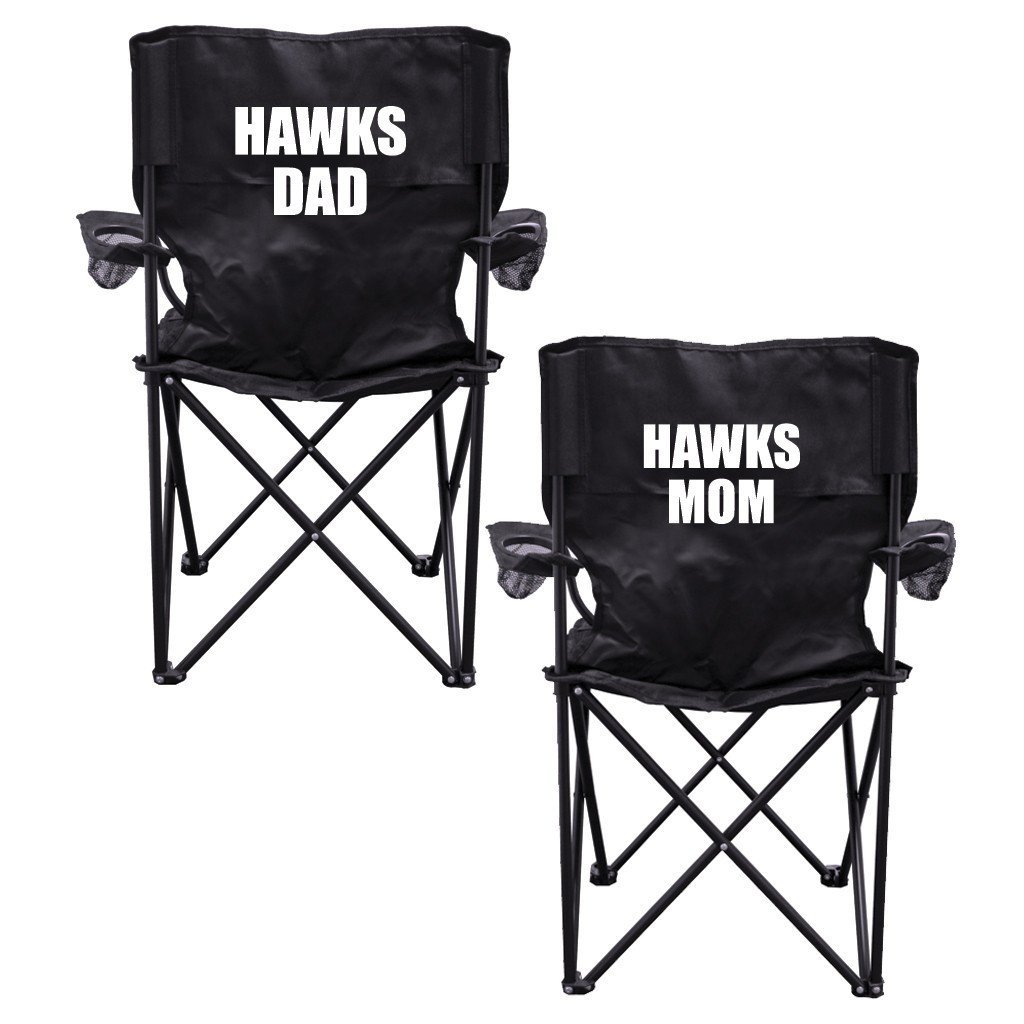 Hawks Parents Black Folding Camping Chair Set of 2