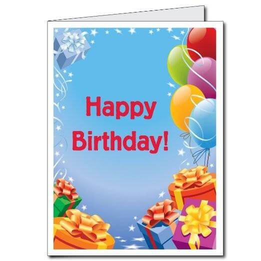3' Stock Design Giant Birthday Card w/Envelope - Presents and Balloons