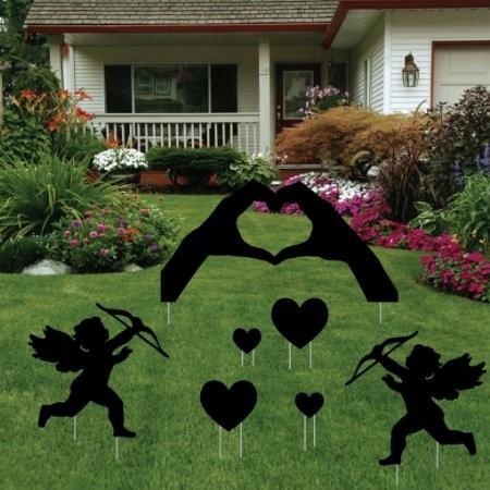 Valentine's Day Yard Decoration - Black Silhouette 'Hand Hearts' - FREE SHIPPING