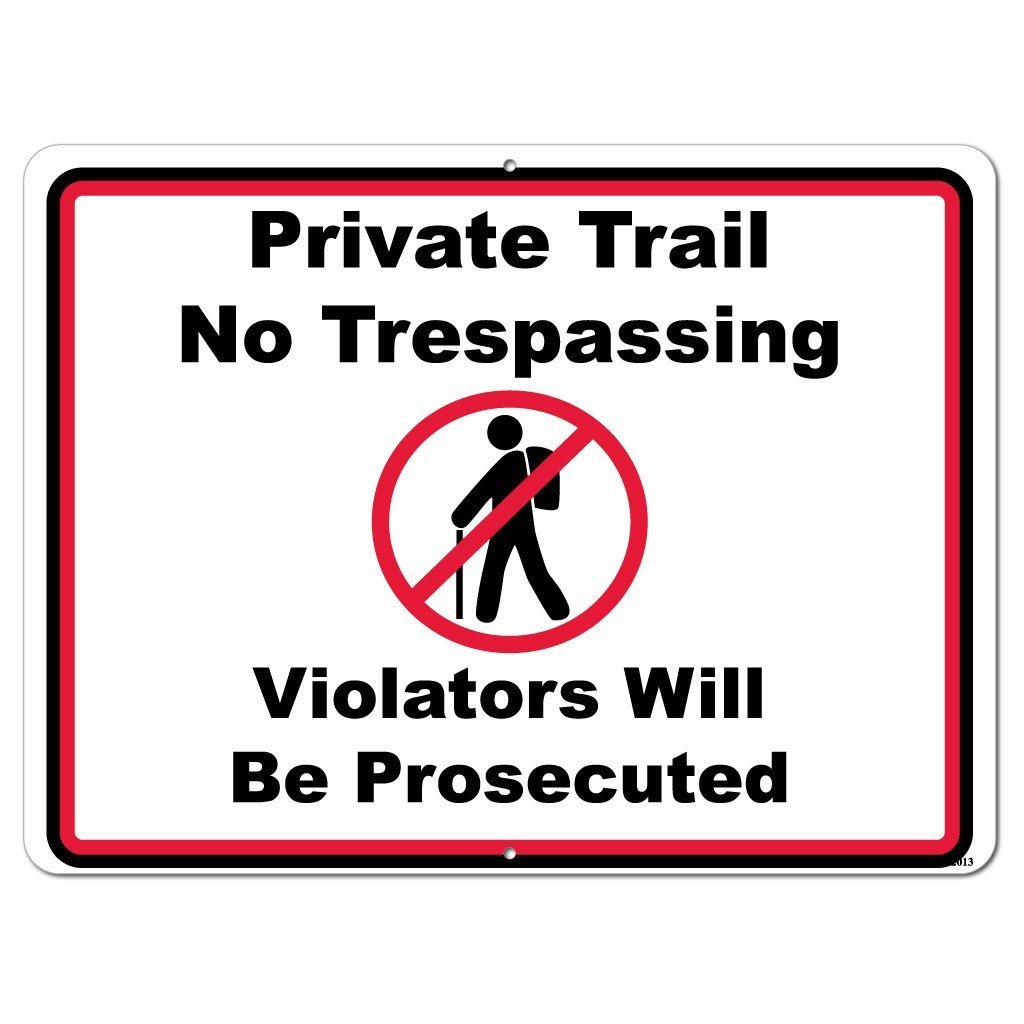 Hiking Private Trail No Trespassing Sign or Sticker - #7