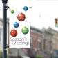 Stock 'Season's Greetings' Ornaments - Holiday 30"x60" Pole Banner FREE SHIPPING