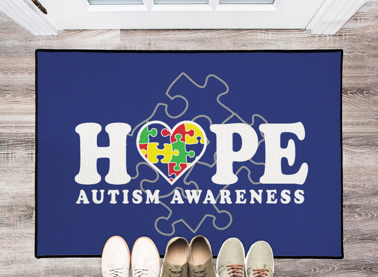 Hope Autism Awareness Doormat