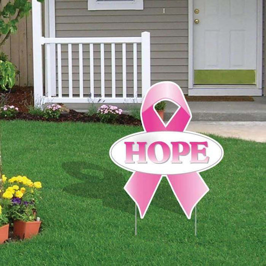 breast cancer awareness yard sign
