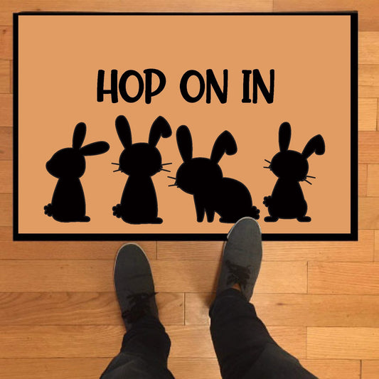 hop on in doormat