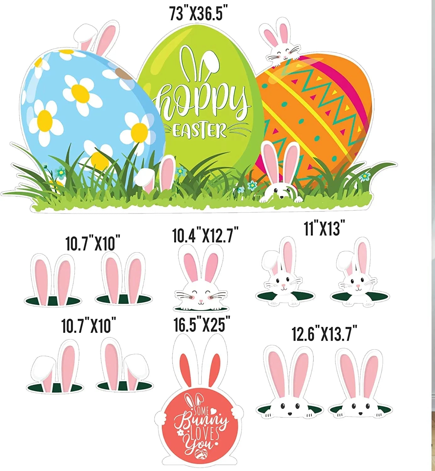 Hoppy Easter Jumbo Easter Yard Sign 73x36
