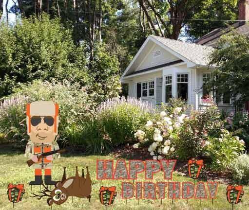 Birthday Yard Cards - Hunter Camo Happy Birthday Yard Decoration - FREE SHIPPING