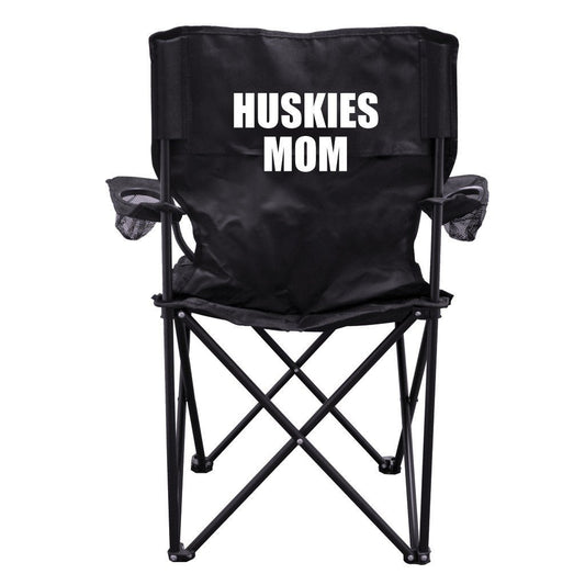Huskies Mom Black Folding Camping Chair