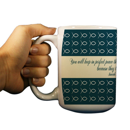 Isaiah 26:3 Religious 15oz Coffee Mug