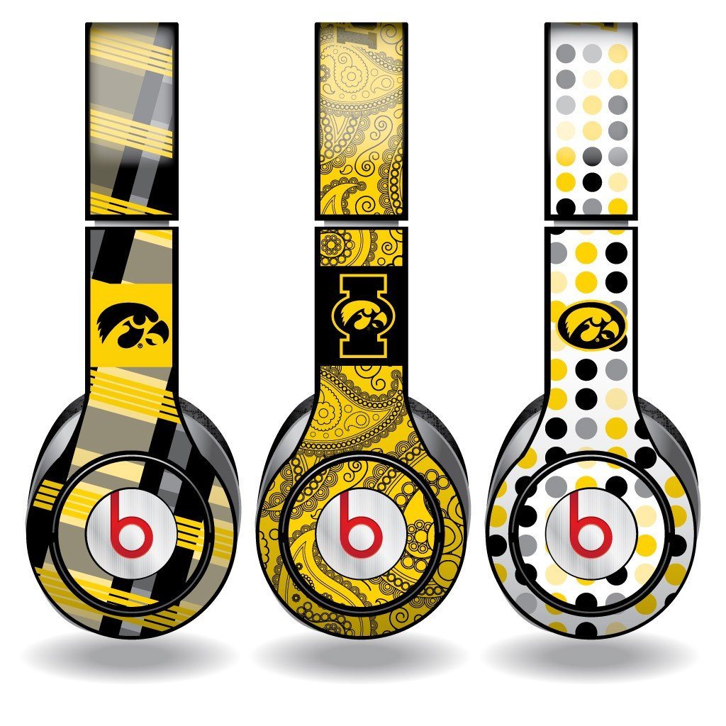 University of Iowa - Set of 3 Patterns - Skins for Beats Solo HD - FREE SHIPPING