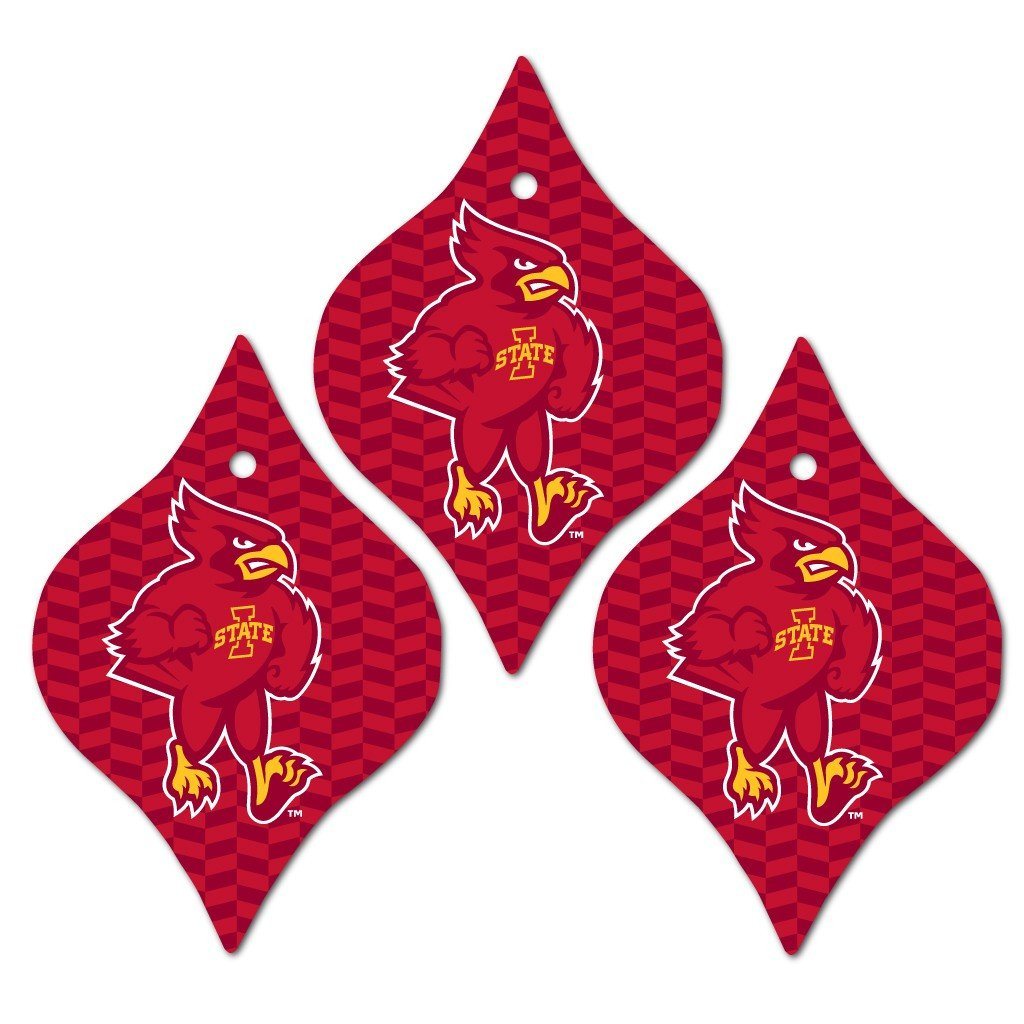 Iowa State University Ornament - Set of 3 Tapered Shapes - FREE SHIPPING