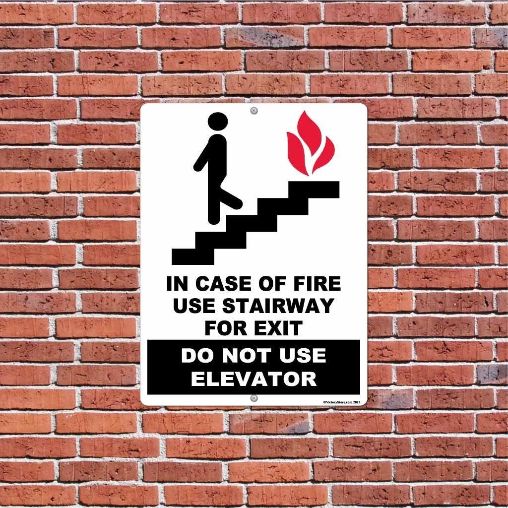 In Case of Fire Use Stairway For Exit Sign or Sticker