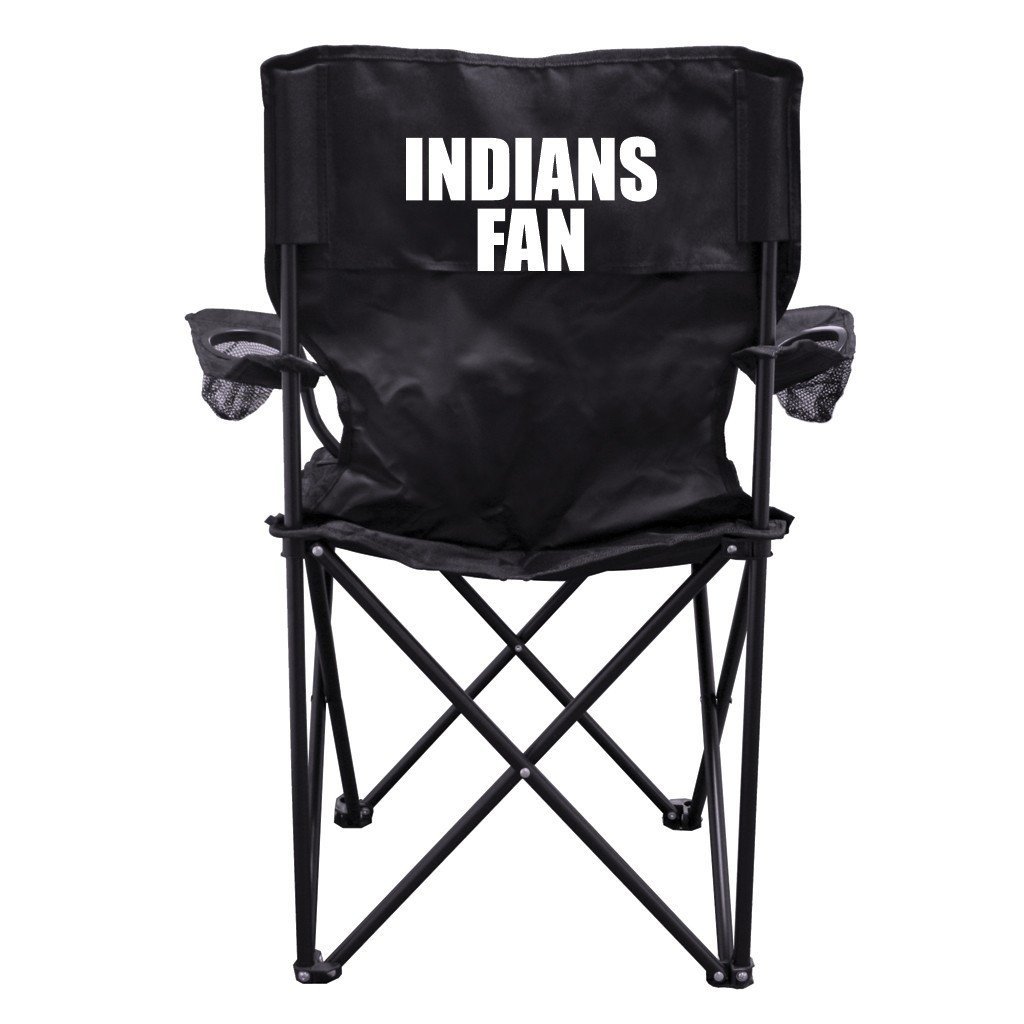 Indians Fan Black Folding Camping Chair with Carry Bag