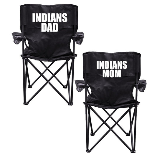 Indians Parents Black Folding Camping Chair Set of 2