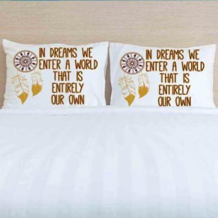 Dumbledore Quote "In dreams we enter a world..." Pillowcases Set of 2