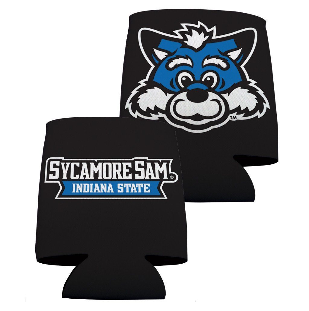 Indiana State University Can Coolers - Black Design 2 FREE SHIPPING
