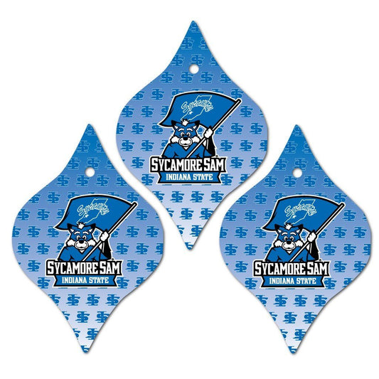 Indiana State University Ornament - Set of 3 Tapered Shapes - FREE SHIPPING