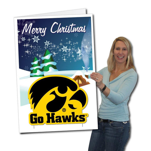 Iowa Hawkeyes 2'x3' Giant Holiday Greeting Card & Yard Sign