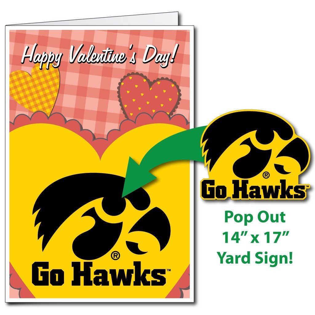 Iowa Hawkeyes 2'x3' Huge Valentine's Day Card & Yard Sign