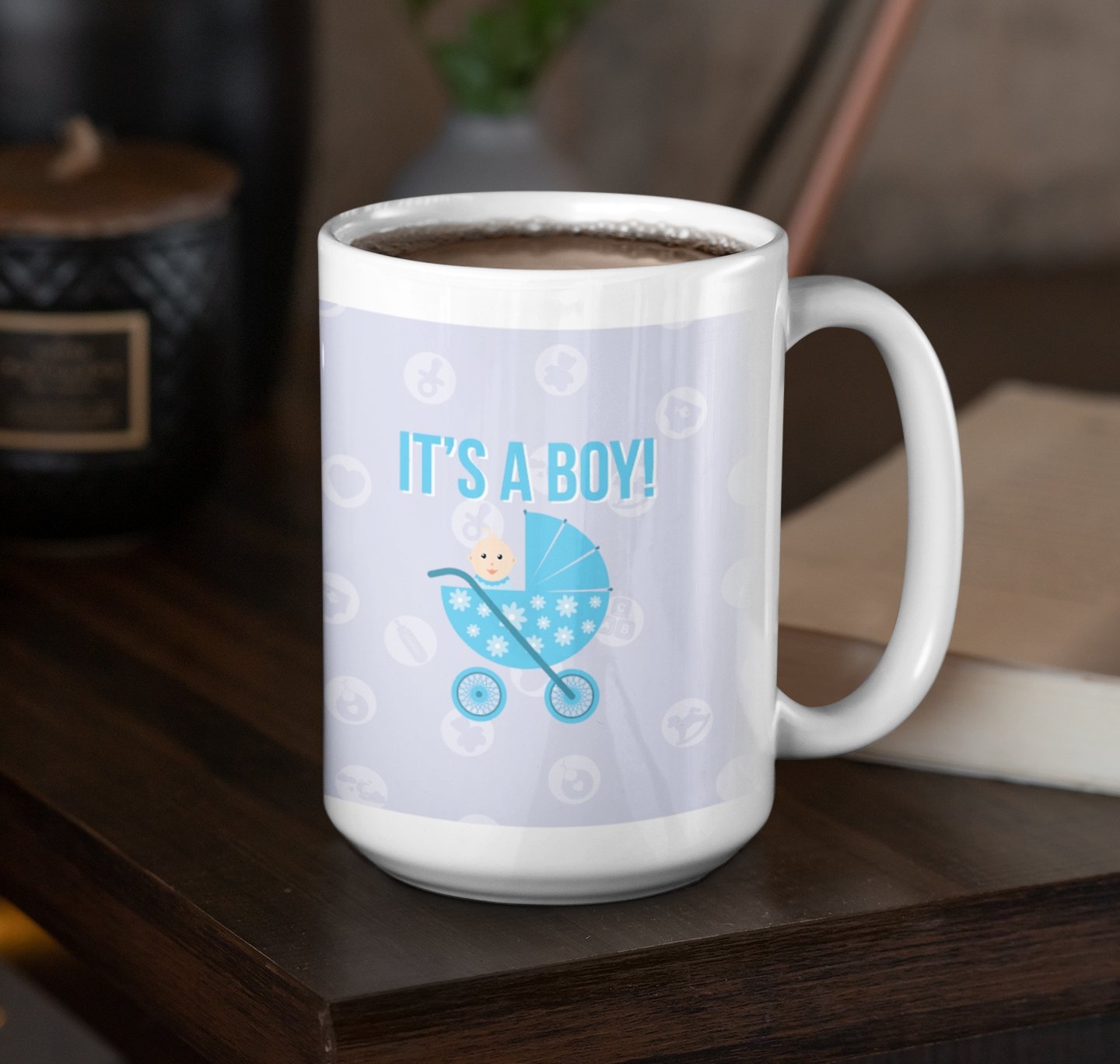 It's a Boy Baby Carriage 15 Oz Coffee Mug
