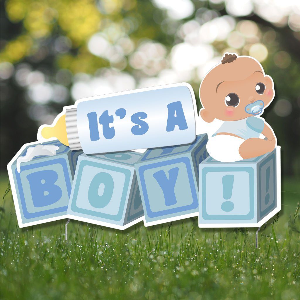 It's a Boy! Die Cut Baby Blocks, Baby Announcement Yard Sign