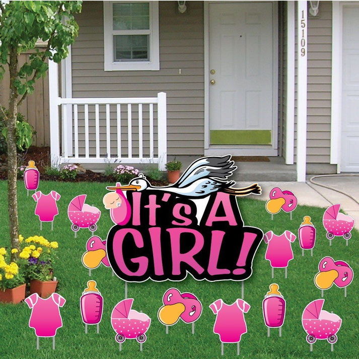 It's a Girl! Yard Card Baby Girl Yard Sign VictoryStore