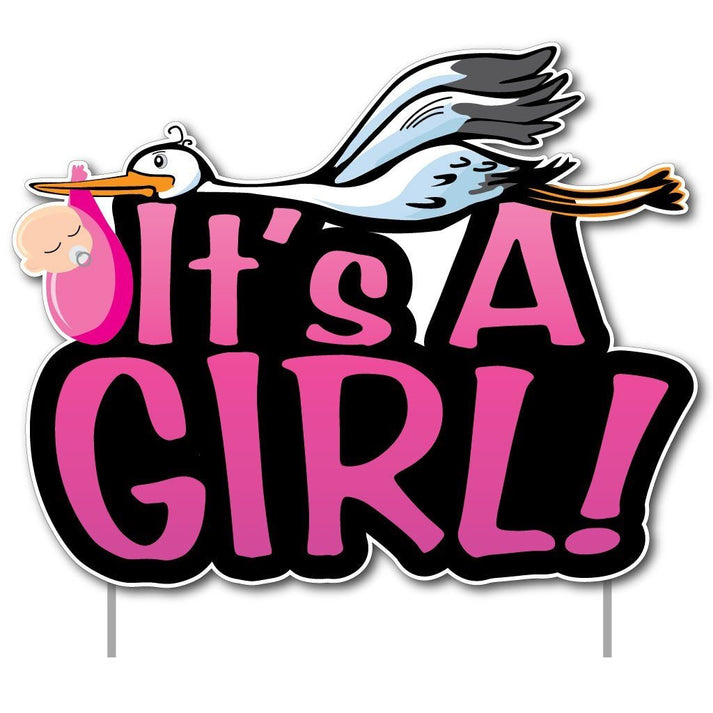 It's a Girl! Yard Card Baby Girl Yard Sign VictoryStore