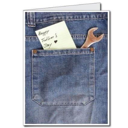 3' Tall Giant Father's Day Card with Envelope - Jeans Pocket and Note