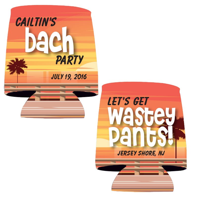 Jersey Shore Themed Bachelorette Party Custom Can Cooler Set