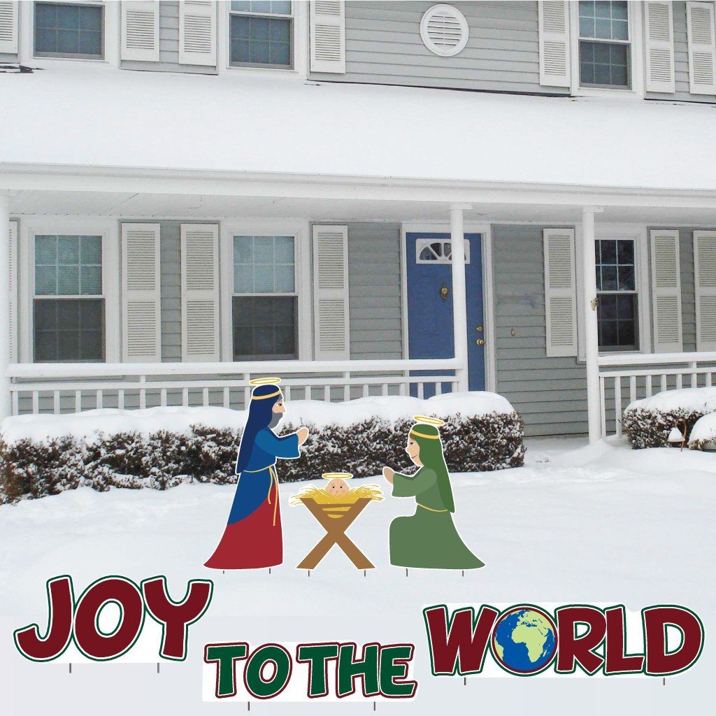 Joy to the World Nativity Christmas Lawn Decorations