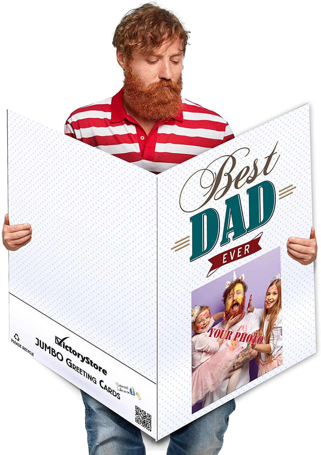 Jumbo 3' Custom Best Dad Ever Father's Day Card