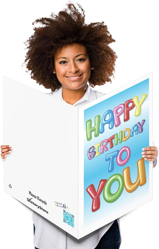 Jumbo 3-Foot Birthday Card (Balloon Letters) 2 feet x 3 feet card with envelope