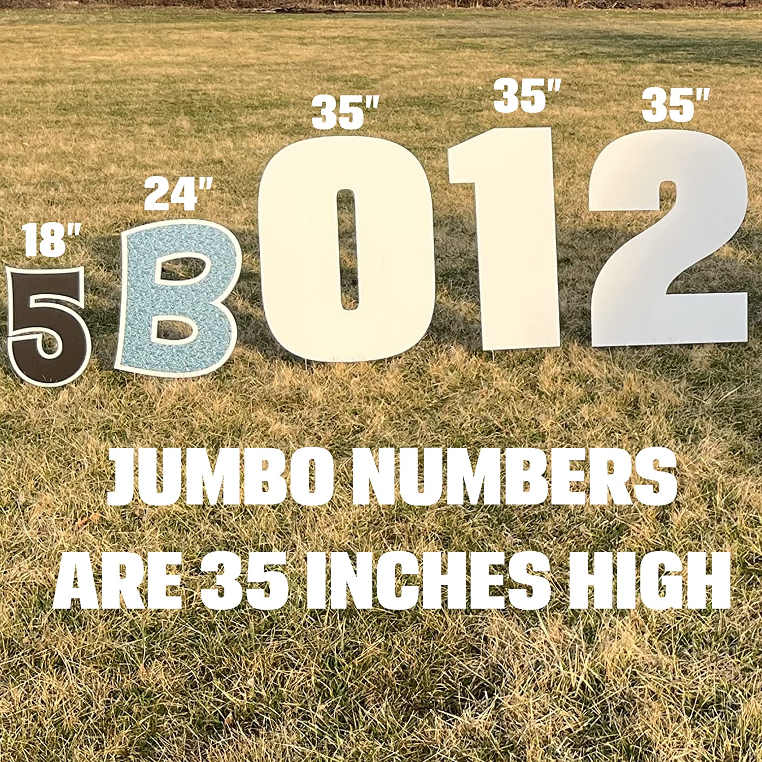 Jumbo 35" Breuer Solid Color Yard Sign Numbers