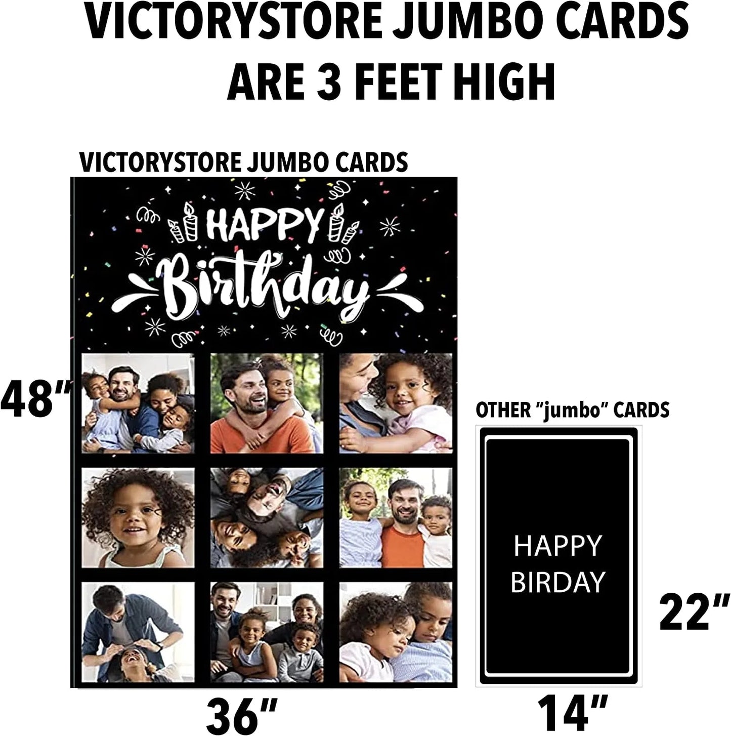 Jumbo Custom 9 Photo Happy Birthday Card
