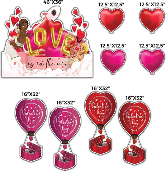 Jumbo Valentine's Day Love Is In The Air Yard Sign | 9 Pc Set