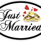 Just Married Oval Car Magnet Set - 18" x 24" - Pack of 2