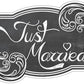 Just Married Rectangle Scroll Car Magnet Set | Pack of 2