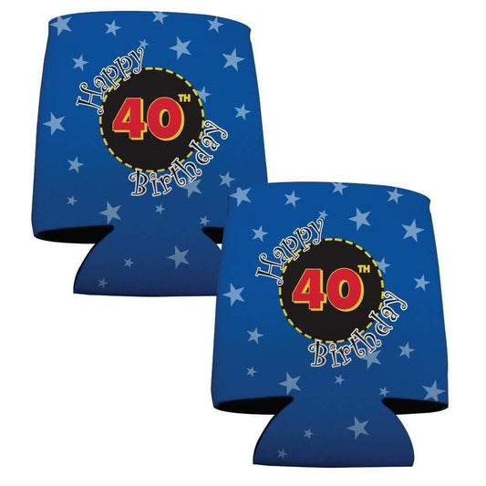 40th Birthday Party Can Cooler Set - 1 Design - Set of 6 - FREE SHIPPING