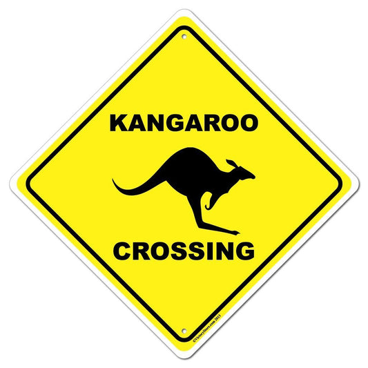 Kangaroo Crossing Sign or Sticker