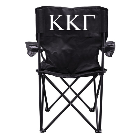 Kappa Kappa Gamma Black Folding Camping Chair with Carry Bag