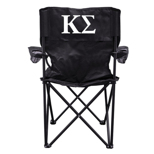Kappa Sigma Black Folding Camping Chair with Carry Bag