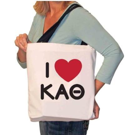 I Love Kappa Alpha Theta Canvas Tote Bag