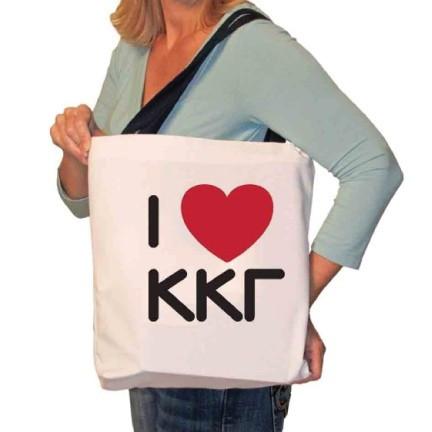 I Love Kappa Kappa Gamma Canvas Tote Bag