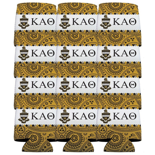 Kappa Alpha Theta Can Cooler Set of 12 - Paisley Print FREE SHIPPING