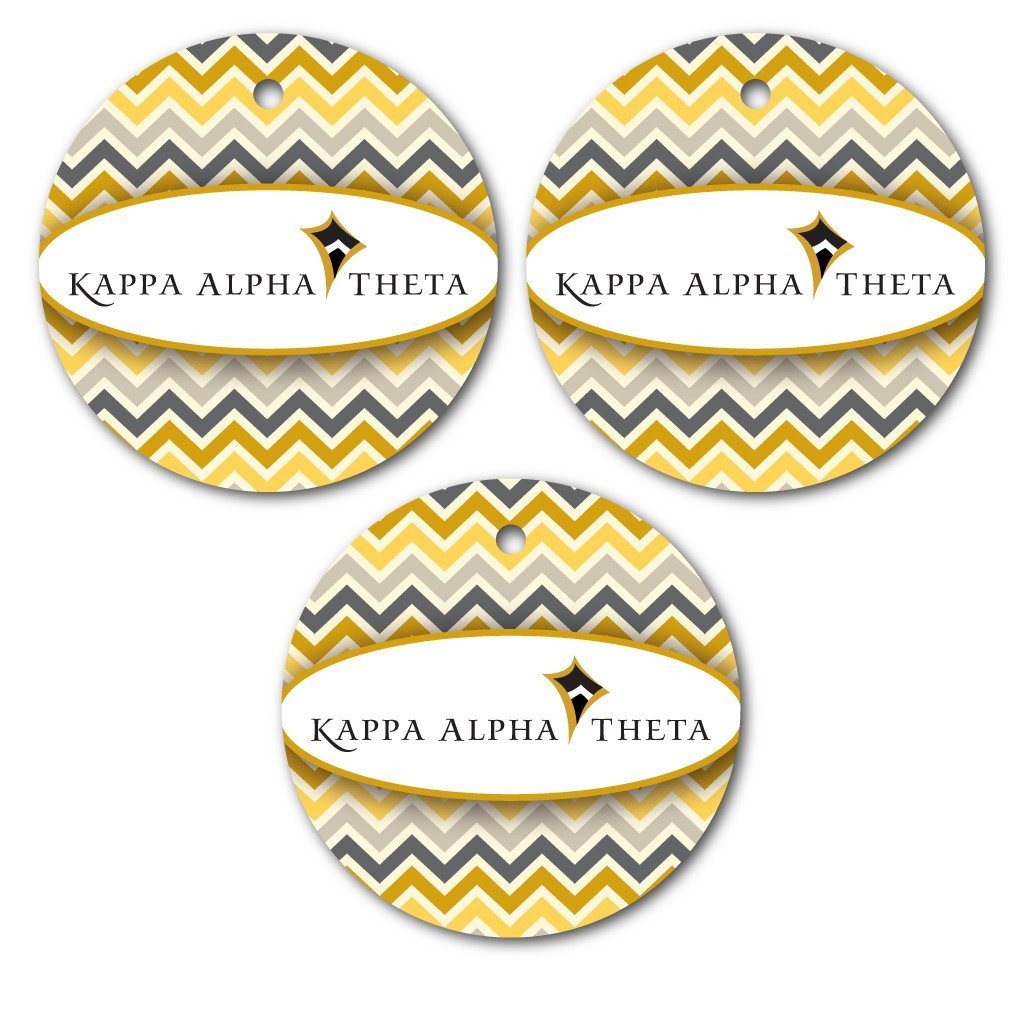 Kappa Alpha Theta Ornament - Set of 3 Circle Shapes - FREE SHIPPING