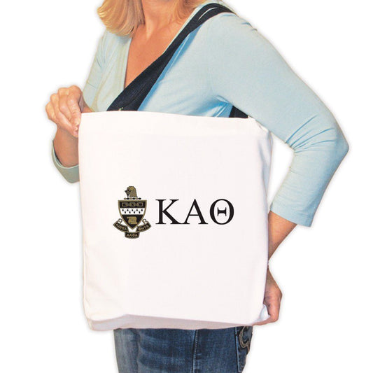 Kappa Alpha Theta Canvas Tote Bag - Coat of Arms and KAO