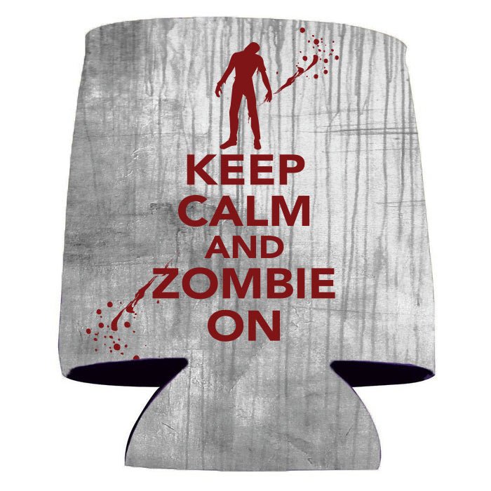 Keep Calm and Zombie On Halloween Can Cooler Set of 6